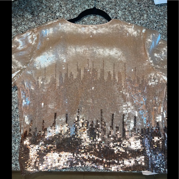 Parker Rose Gold Sequin jacket, Size M - Picture 17 of 17